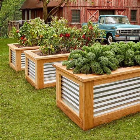 corrugated metal garden boxes|corrugated steel raised planter bed.